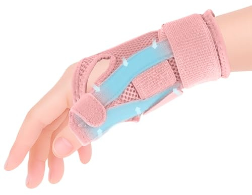 JLFDLLYYZQ Daumenbandage Rechts und Links, Verstellbare Daumenschiene, Daumenorthese für Arthritis, CMC-Gelenkverletzungen, Sehnenscheidenentzündung Bandage Unisex(Rosa)