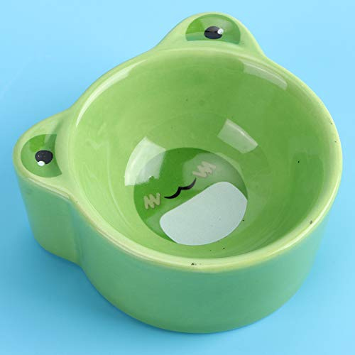Haofy Keramisk Matskål för Hamster, Tecknad Design, 7 Cm Diameter, för små Husdjur Som Hamstrar och Marsvin (Groda)