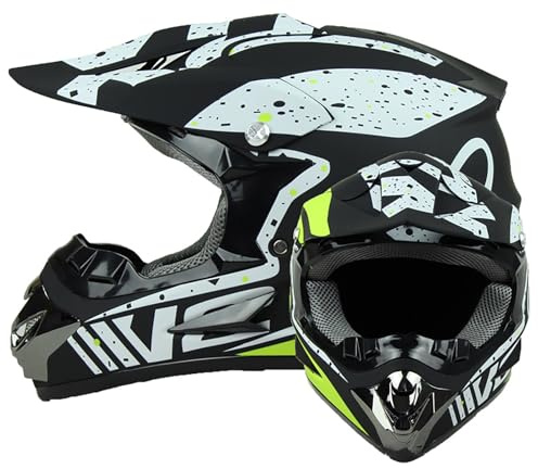 Casco Integral For MTB Motocross, Casco Todoterreno For ATV, Scooter Y Motocicleta, Casco For Descenso, Enduro, Quad Y Motos De Cross(H,S(52-53CM))