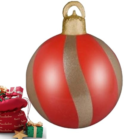 Aufblasbare Weihnachtskugeln Für Draußen - 60 cm Weihnachtsdekoration,Aufhängbarer Weihnachtsschmuck | Für Geländer Rasen Garten Eingang Wohnzimmer Schlafzimmer Büro Hausbesitzer Geschäft