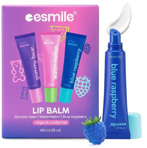 Esmile Läppbalm fuktgivande läppbalsam i set med 3 delar, 30 g, läppglans makeup-set (Kissable) (Fashion fruit)