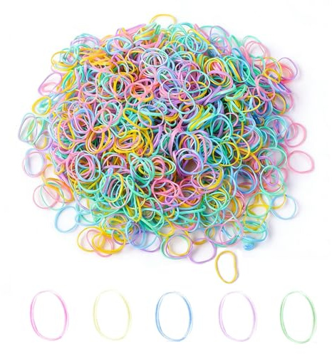 1200 Pièces, Mini Chouchous Colorés, Mini Élastiques, Petit Elastique Cheveux, Elastique Cheveux, pour Enfants, Bébé, Filles, Petites Dreadlocks, Coiffure de Mariage