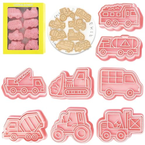 YeahBoom 8 delar transport kakskärare, plast kakskärare för barn, bakverk för gör-det-själv, fondant deg bakverk tårta transport födelsedagsdekoration
