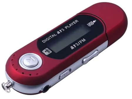 Aniyaa MP3 Player USB Style Digital LCD Screen Bluetooth FM for Listen Music and Red