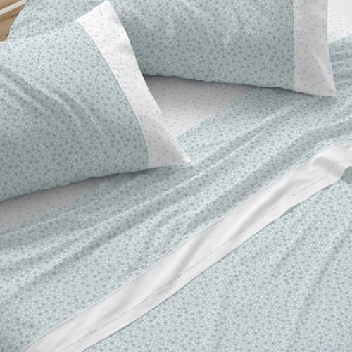 Burrito Blanco | Juego de Sábanas Infantiles Algodón/Poliéster Cama 90 Azul | 3 Piezas: Bajera, Encimera y Funda Almohada | 50% Algodón 50% Poliéster | 144 Hilos | Tacto Suave | Larga Duración