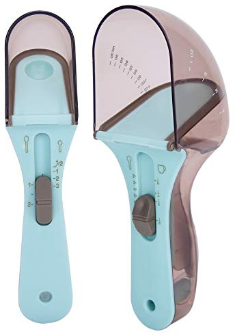 Generic Cuchara Medidora Ajustable Cuchara Dosificadora Accesorios para Hornear de Fácil Limpieza para una Medición Precisa Silicona + PP para Panaderos Profesionales