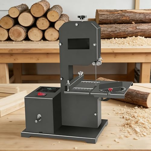 Benchtop Bandsaw Machine, 1750r/min, 90mm Throat, 0-45° Angled Cutting, for Wood, Acrylic, and Foam Materials