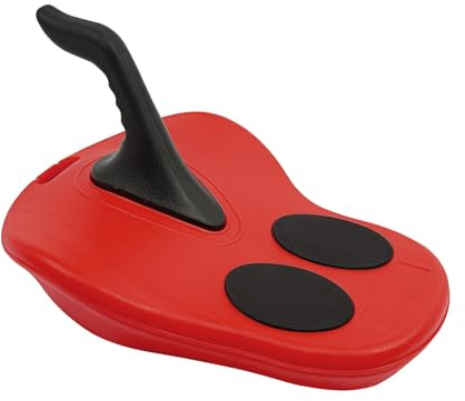 Salmeee Schlitten Kinder & Erwachsene mit Lenkseil und Griff, Robust & Frostbeständig Roter Rodel für Winter Outdoor, Kufenschlitten Belastbar bis 100 kg für Sand Gras Schnee
