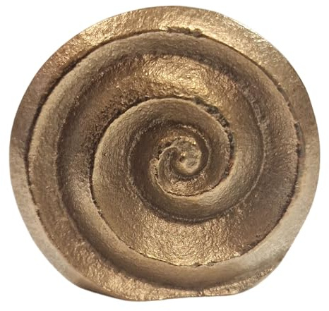 Herzmensch Kleine Massive Muschel Spirale aus Bronze 4 cm Glücksbinger Handschmeichler Geschenk Handarbeit - Kleinigkeit schenken für Abschied Meditation