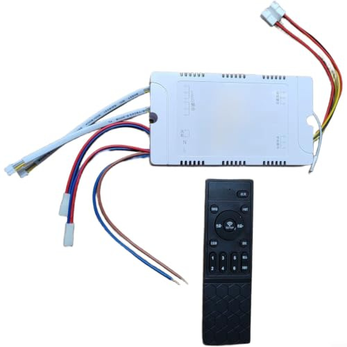 Chroavel 2.4G - Set di telecomando per ventilatore da soffitto con ricevitore, dimmerabile per luce LED a doppio motore, AC180-265 V (C)