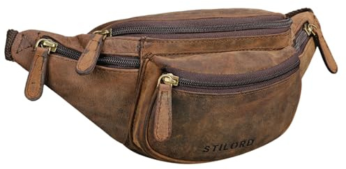 STILORD Eliah Vintage Gürteltasche aus Leder - Perfekt für Reisen, Festivals und Outdoor - Unisex Bauchtasche für Handy und Kamera Farbe:Cognac - Hellbraun