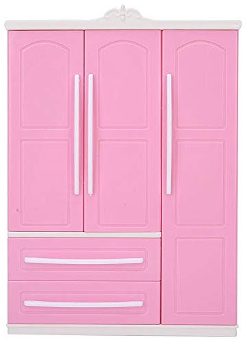 Zerodis Puppen Möbel Zubehör Miniatur Puppenhaus Schrank Schrank Puppenhaus Kleiderschrank Modell Requisiten Zubehör für Puppen Mädchen Spielzeug