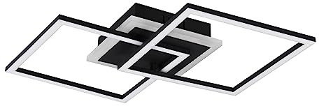 Reality Leuchten LED Deckenleuchte Venida R62793132, Metall Schwarz matt, inkl. 25 Watt LED, Switch Dimmer