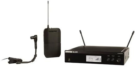 Shure BLX14R/B98 UHF Wireless System - Perfect for Guitar and Bass with 1/4 Jack - 14-Hour Battery Life, 300 ft Range | Includes Clip-on Instrument Mic & Single Channel Rack Mount Receiver | J11 Band