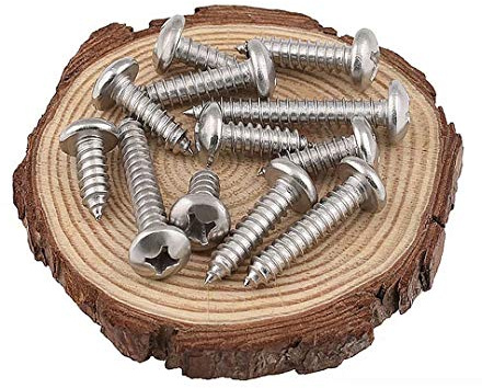 BOZONLI Holzschrauben, Blechschrauben, Edelstahl Linsenkopf Kreuzschlitz Selbstschneidende Schrauben, Universalschrauben, M5×12mm,50 pcs