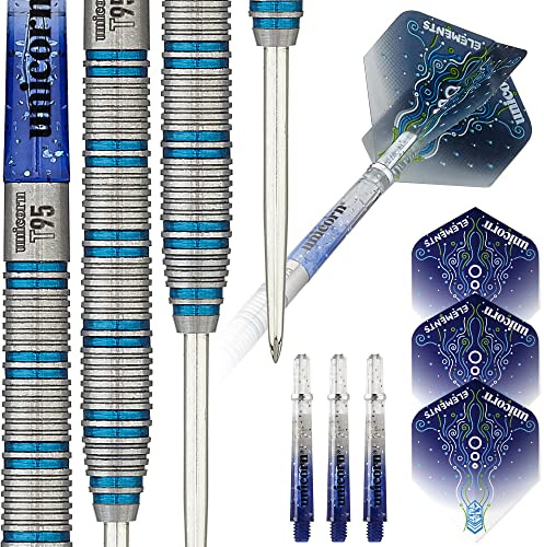 Unicorn T95 Core XL Blue Type 1 95% Tungsten Steel Tip Darts Dartpfeile mit Stahlspitze