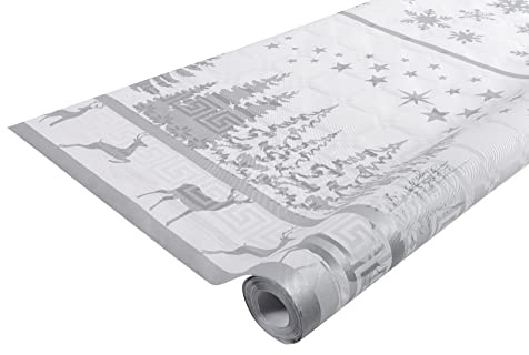 Pro Nappe 83 Manteles Desechables Rollo 25x1.18m Plata Navideña