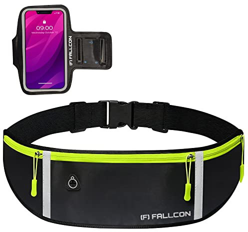Riñonera Running Deportiva para Hombre y Mujer - Cinturón para Deporte Correr Accesorios - Impermeable con Bandas Reflectantes para Movil 6,5 Pulgadas Universal(Incluye brazalete)