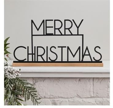 Merry Christmas Aufsteller schwarz 36cm
