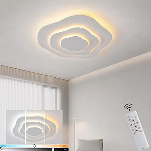 LED Deckenleuchte Wolke Kinderzimmerlampe, Dimmbar mit Fernbedienung, 2800K-6000K, LED Ultradünne Weiße Deckenlampe Wolkenlampe für Mädchen/Jungen Schlafzimmer, 57Cm, 62W, 3800LM, Wohnzimmer Flur