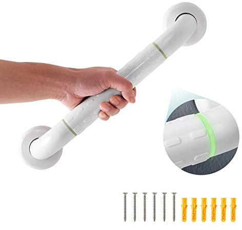 EMKE Handtag för seniorer, handtag dusch, halkfritt duschhandtag 30 cm, duschhållare med ljusringar WC handtag badrum badkarshandtag duschstång duschhandtag