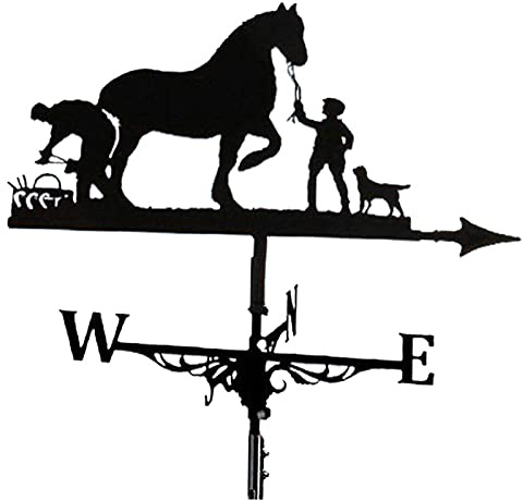 Dellx Veleta metálica y montaje a caballo Vela Indicador Direccional del viento