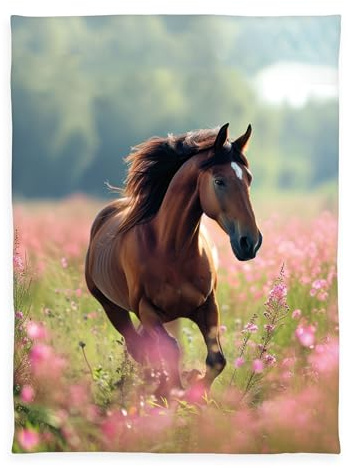 Herding Young Collection Wellsoft-Decke, Pferd, 150 x 200 cm, 100% Polyester, Mehrfarbig