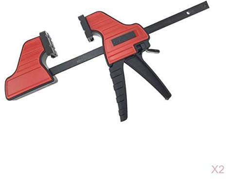 barenx Set of 2 Heavy Duty F Clamp Wood Working Quick Grip Wood Clamp Bar Clamp with Plastic Grip