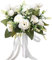 Bouquet de Flores, Flores de Dama de Honor, Ramos de Novia para Ramos de Boda Ramas de Dama de Honor Blanca Ramo de Flores Artificiales para Suministros de Fiesta de Bodas decoración del hogar