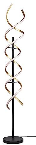 Trio Leuchten LED Stehleuchte Sequence 441810208, Aluminium Messing/Schwarz matt, inkl. 32 Watt LED, Switch Dimmer, Farbwechsel