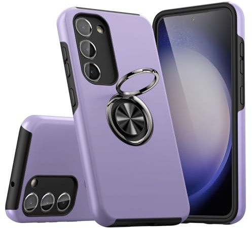KRAFTCARE for Samsung S23 5G Case with Kickstand Ring, Upgrade Shockproof and Anti Scratch 360° Magnetic Ring Holder Stand Protective Phone Case Cover for Samsung Galaxy S23 - Purple
