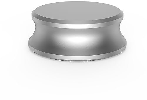 Record Weight Stabilizer 280g Turntable Weight Clamps for Turntable Vinyl Disc LP Record Player Aluminum LP Stabilizer with Protective Leather Pad (Silver)