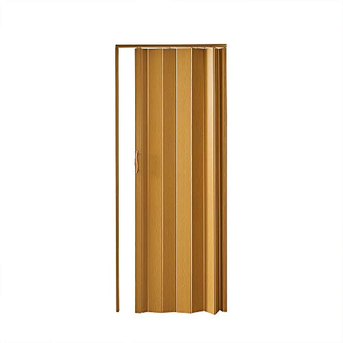 Panana Folding Door Effect PVC Internal Accordion Concertina Sliding Door Brown/Ivory/White/Yellow (12mm Thick, Yellow)