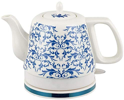 PACUM Ceramic Electric Kettle Cordless Water Teapot,Teapot-Retro 1.2L Jug,1000W Water Fast For Tea,Coffee,Soup,Oatmeal-Removable Base,Automatic Power Off/E (E) (B) (E) vision