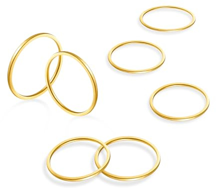 ALEXCRAFT Bague Femme Acier Inoxydable Or Talle 46 49 52 54 57 60 62 Anneaux Empilables Bague Femme Or Bague Breloque Doré