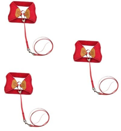 FOMIYES 3stücke Pet Cat Dull Polish Traction Rope Für Katzen Und Hunde Und Bequem Dunkelrot Geschirr Für Entspannte