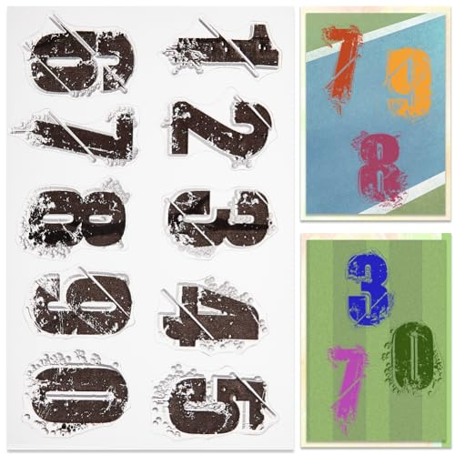 CRASPIRE Nummer genomskinliga stämplar gummi silikon stämpel tätning genomskinliga silikonstämplar för journalföring korttillverkning gör-det-själv scrapbooking handgjord fotoalbum anteckningsbok