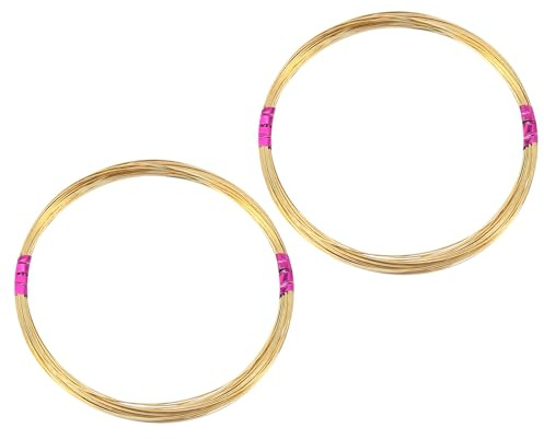 PATIKIL Alambre de Latón Plano de 32 Calibres/0.2mm 6 metros 2 Rollos de Alambre de Latón maleable para Hacer Joyas manualidades de Arte Envoltura de Pendientes Ancho de 0.6mm