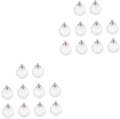 Lurrose 20stücke Mini-klare Füllbare Kugel Charms Für Schmuckherstellung Für Weihnachten Und Diy-projekte Glasball Mit Silberkappen Für Anhänger Und Ohrringe