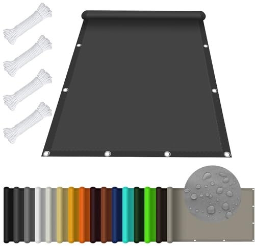 Voile d'ombrage Rectangulaire étanche 2.5 x 3.5 m Imperméable Protection UV 98% Toile Ombrage Exterieur pour Pergola Polyester pour Patio Jardin Terrasse, Gris Foncé