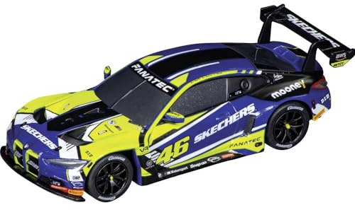 Carrera GO!!! 20064246 BMW M4 GT3 ”Valentino Rossi” Slotbil, skala 1:43, kompatibel med GO!!!, GO!!! Plus och Battery Operated, autentisk design för barn och vuxna från 6 år