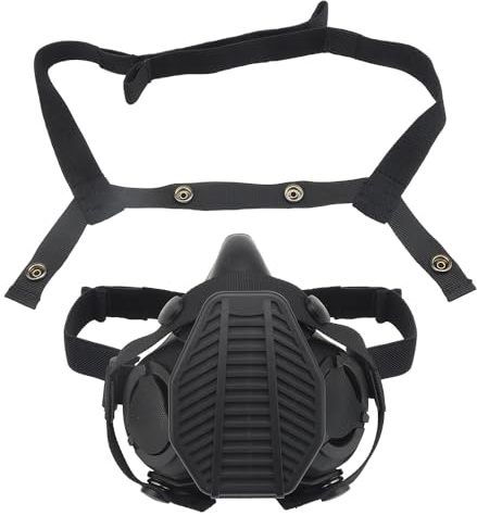 Jungle Leopard Masque respiratoire Tactique Demi-Masque à gaz avec Filtre remplaçable for Airsoft Militaire(MA-119-BK)