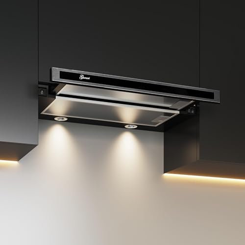 GURARI Flachschirmhaube GCH B 110 IS 6 BL N Einbau Dunstabzugshaube, Schwarz, 860m³/h, Ablufthaube, Umlufthaube, LED