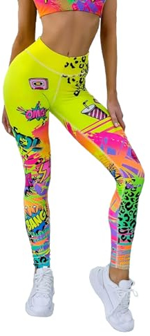 Generisch Women's Sports Leggings, Embossed Print Yoga Trousers，Colourful Gym Sports Leggings