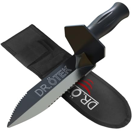 DR.ÖTEK Metal Detector Heavy Duty Double Serrated Shovel and Trowel with Carry Sheath – Durable Metal Detecting Digging Tool for Treasure Hunting, Gardening, Camping, and Landscaping
