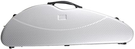 Geigenkasten 4/4 Violine Fall Carbon Faser Kompression Beständig Dreieck Leichte Tragbare Violine Tasche Rucksack(White stripes)