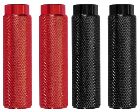 PATIKIL Fahrrad-Pegs passen auf 3/8-Zoll-Achsen, 4er-Pack Aluminiumlegierung Anti-Rutsch-Fußfahrrad-Pegs für BMX Mountain Dirt Bike Cycling Rear Stunt Pegs, Rot/Schwarz