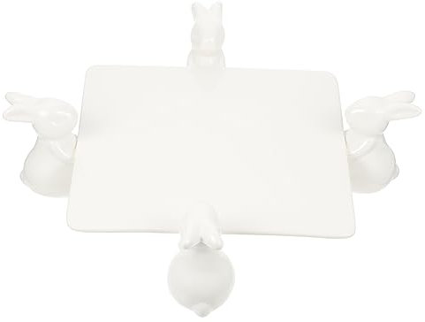 Cabilock 1 Set tortiera in ceramica vassoio da caffe decorazione casa piatti porcellana cake stand Alzata per torta di compleanno decorazione di torte porta torte vassoio da dessert bianca