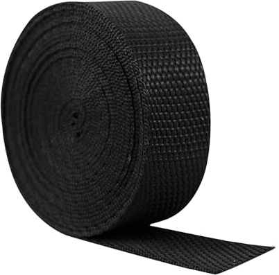 Sangle en nylon robuste de 5 m - Sangle d'ameublement - Large sangle de sac à dos - Ruban noir solide pour sacs, hamacs, escalade en plein air