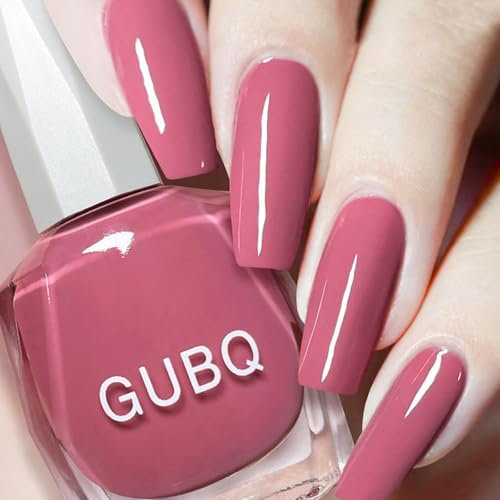 Nail Varnish - Dark Pink Nail Polish - Quick Dry Mauve Nail Polish - Long Lasting Dusty Pink Nail Varnish - Glossy Chip Resistant Grey Pink Nail Varnish for Women Girls DIY Manicure